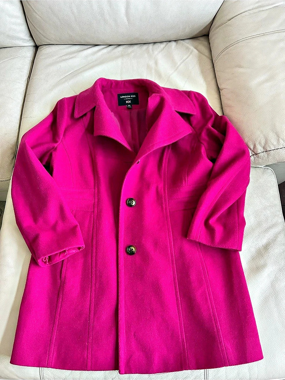 London Fog Women's Pink Pea Coat XL